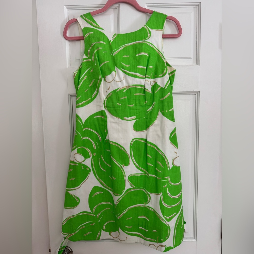 Lilly Pulitzer Green and White Floral Midi Dress